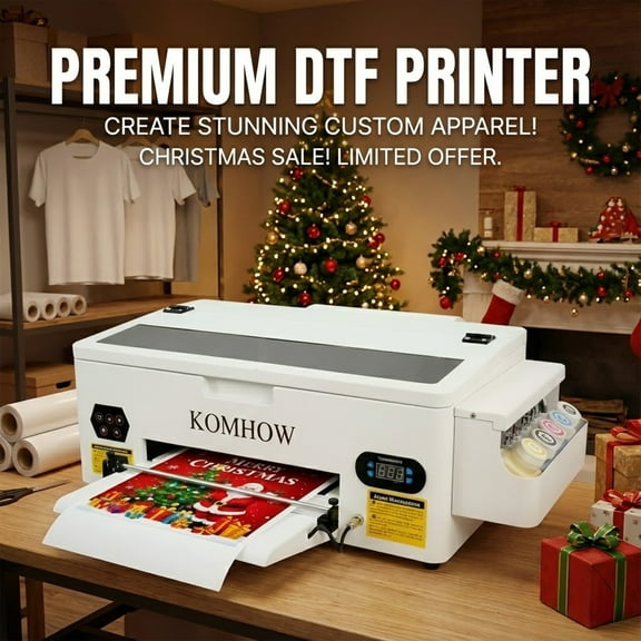DTF Printer - L1390 A3 DTF Transfer Printing Machine, Direct to Film Printer with Security Software, DIY Print for Clothing and Multiple Fabrics (Includes Oven)