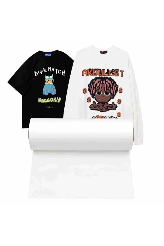 DTF Transfer Film Roll 11.8" x 328ft Matte Double Sided for Sublimation PET Heat Transfer Pretreat Sheets,Direct to Film for T-Shirts Caps Hats Textile