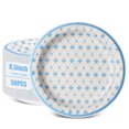 thumbnail image 1 of DTFMZOV 50ct Blue Diamond Floral Paper Plates, 8.5" Decorative Cake Dessert Plates for Party, Baby Shower Birthday Tea Party, 1 of 10