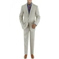 thumbnail image 1 of Mens Side Vent 2-piece Oatmeal Linen Modern Fit Suit DTI, 1 of 6