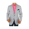 thumbnail image 1 of DTI BB Signature Men's Blue Two Button Blazer Trim Fit Cotton Stretch Jacket Blue Stripe, 1 of 5