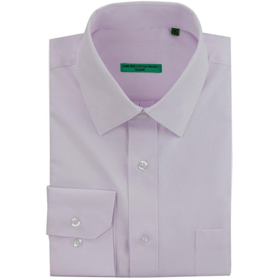 DTI BB Signature Men's Classic Fit Tone On Tone Diamond Pure Cotton Dress Shirt Lavender