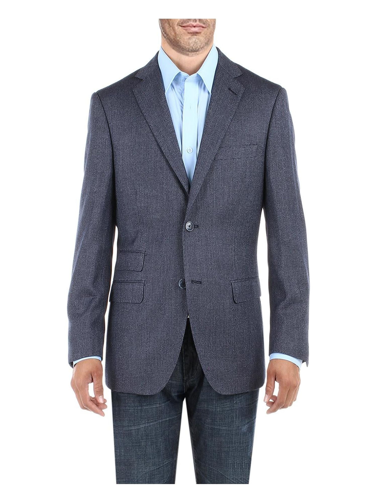 DTI BB Signature Men's Dress Suit Jacket Two Button Birdseye Modern Fit — free download