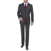 DTI BB Signature Mens Suit 2 Button 2 Piece Jacket Plaid Pant Modern Fit Suits Charcoal