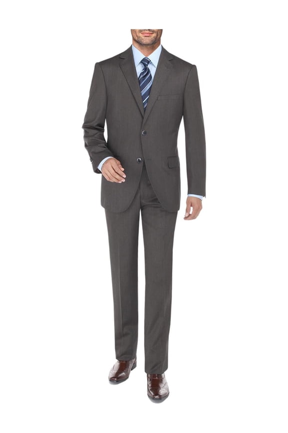 DTI BB Signature Men's Suit 2 Button 2 Piece Jacket Plaid Pant Modern Fit Suits Gray