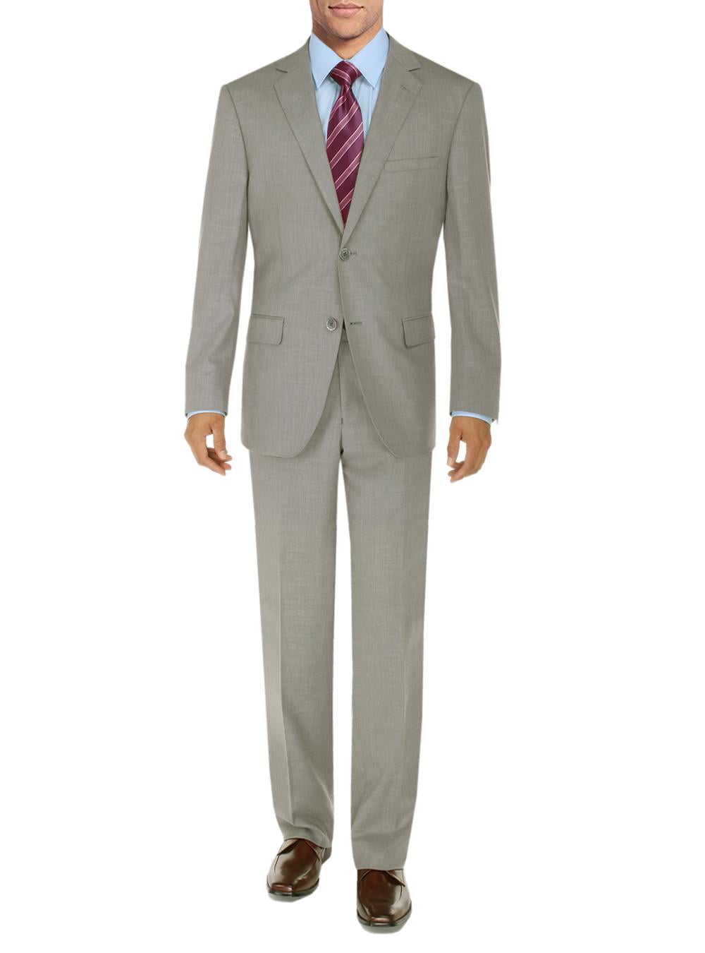 DTI BB Signature Men's Suit 2 Button Modern Fit Side Vent Jacket Flat ...
