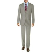 DTI BB Signature Mens Suit 2 Button Modern Fit Side Vent Jacket Flat Front Pant Sand