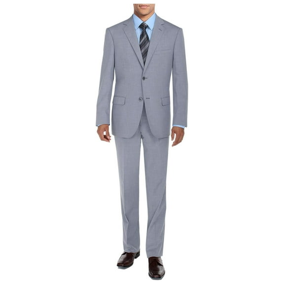 DTI BB Signature Men's Suit 2 Button Modern Fit Side Vent Jacket Flat Front Pant Stone
