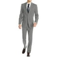 thumbnail image 1 of Mens Ticket Pocket 2-piece Gray Wool Modern Fit Suit DTI, 1 of 5