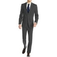 thumbnail image 1 of Mens Ticket Pocket 2-piece Charcoal Wool Modern Fit Suit, 1 of 5