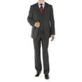 thumbnail image 1 of Mens Side Vent 3-piece Charcoal Cotton Modern Fit Suit DTI, 1 of 7