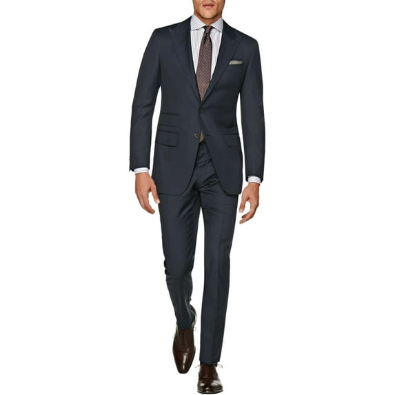 Mens Ticket Pocket 2-piece Charcol Wool Modern Fit Suit DTI