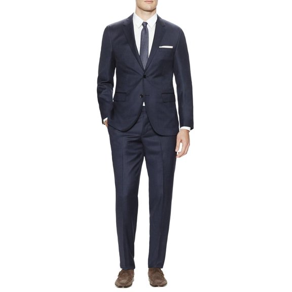 DTI GV Executive Men's Suit Two Button 2 Piece Modern Fit Jacket Pants Birdseye French Blue