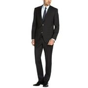 DTI GV Executive Men's Suit Two Button Modern Fit 2 Piece Jacket and Pants Black