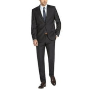 DTI GV Executive Men's Suit Two Button Modern Fit 2 Piece Jacket and Pants Charcoal