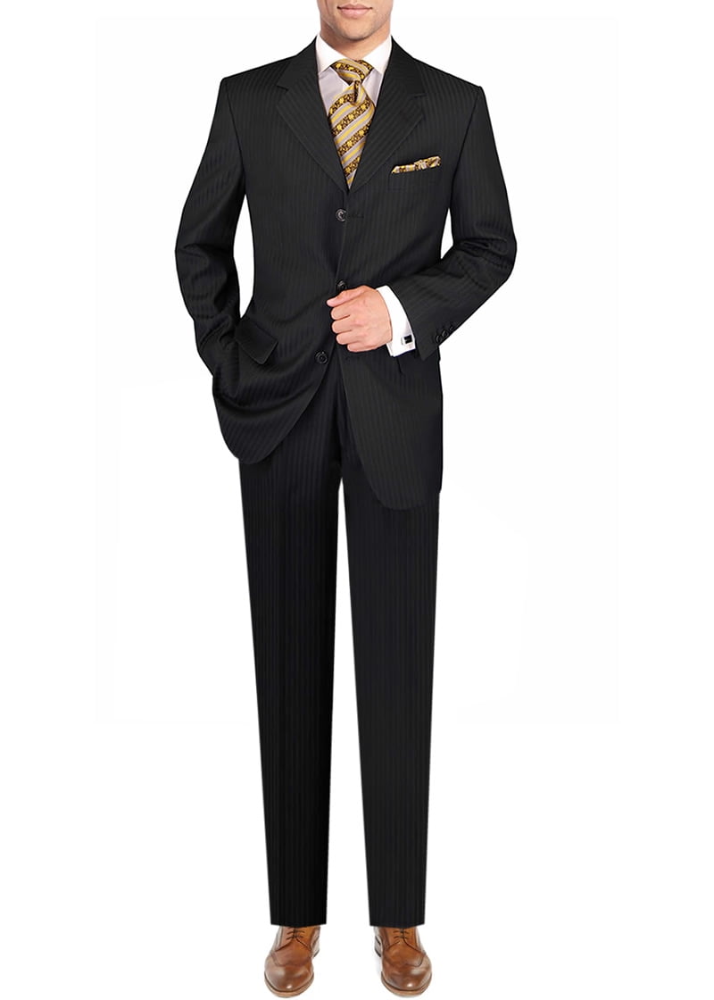 DTI GV Executive Mens Italian Wool Three Button Suits Jacket Pants Set