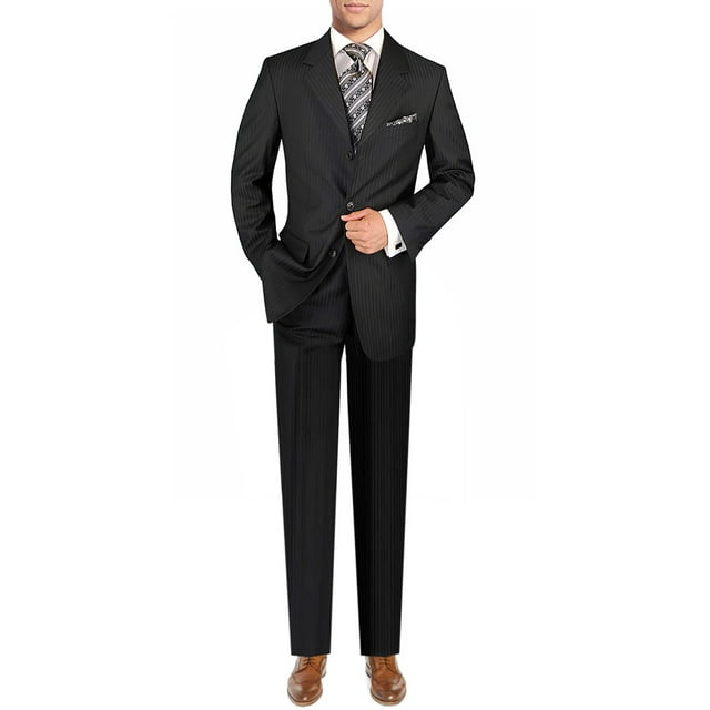 DTI GV Executive Mens Italian Wool Three Button Suits Jacket Pants Set