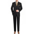 thumbnail image 1 of Mens Side Vent 2-piece Black Stripe Cotton Classic Fit Suit, 1 of 7