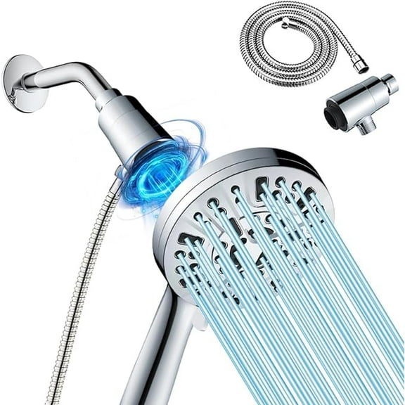 DTIG Magnetic Detachable Shower Head，High Pressure Handheld Showerhead with 10 Spray Modes（Sliver）