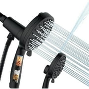 DTIG Filtered Magnetic Shower Head，High Pressure  Handheld Showerhead with 10 Spray Modes，Soften Hard Water Remove Chlorine（Black）