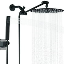 DTIG High Pressure Shower Head 10 inch Rain Shower Head with Handheld and Hose Black
