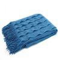DTINTHE Knit Blanket Woven Blanket Throws for Sofa,Decorative Dark Blue Throw Blanket with Tassels,50 x 60 Inch,Machine Washable