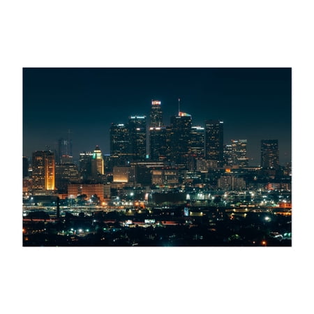 DTLA from Ascot Hills 01 - Los Angeles California Photography Unframed Wall Art Print 5 x 7 inches