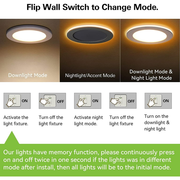 DTLYH 12 Pack 4 Inch 5CCT LED Recessed Ceiling Light with Night 