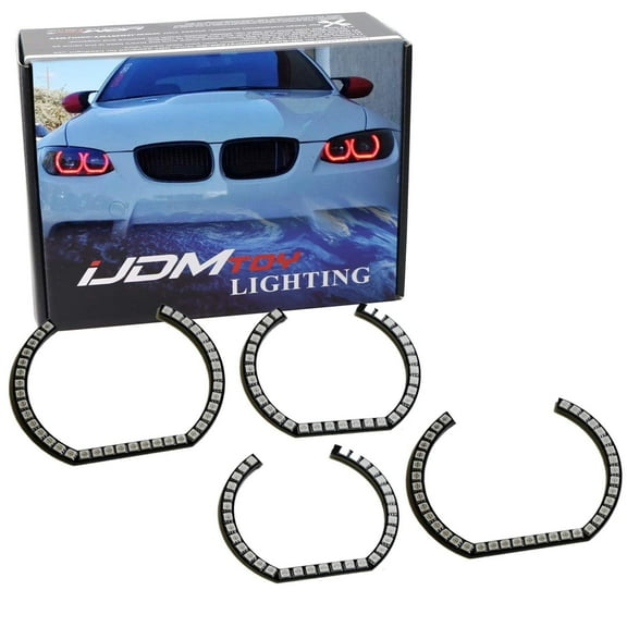 DTM Style Horseshoe RGB Multi-Color LED Angel Eyes Halo Rings w/Adjustable Setting For BMW 1 2 3 4 5 Series Retrofit