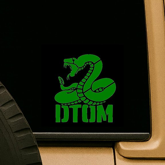 DTOM Snake Coiled Rattlesnake Emblem Decal Window Decal Cacomania Green