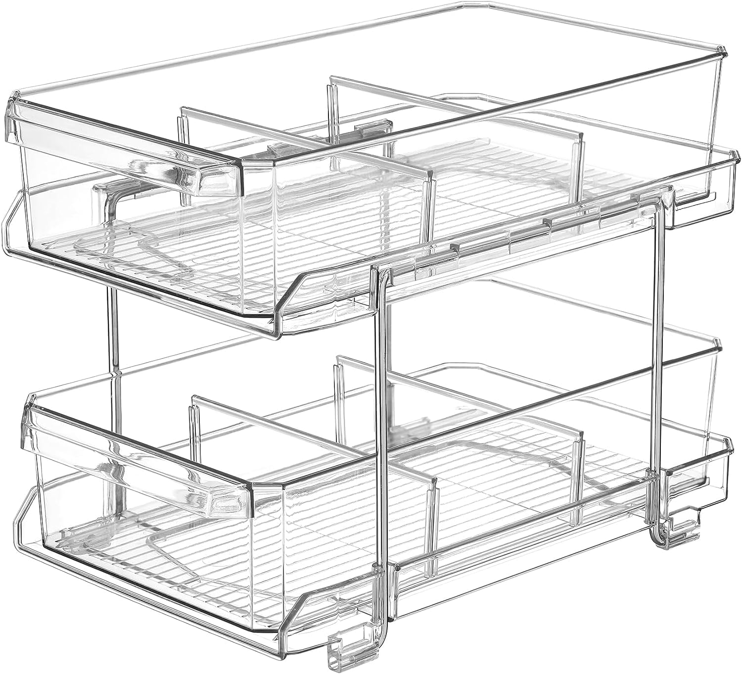 DTOWER 2 Tier Clear Organizer,Delamu SlideOut