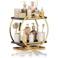 thumbnail image 1 of DTOWER 2 Tier Metal Skincare Organizer Vanity Cosmetics Storage Rack - G Perfume Organizer for Bathroom Countertop Makeup Desk Stand with Perfume Holder and Cosmetic Display Tray, 1 of 11