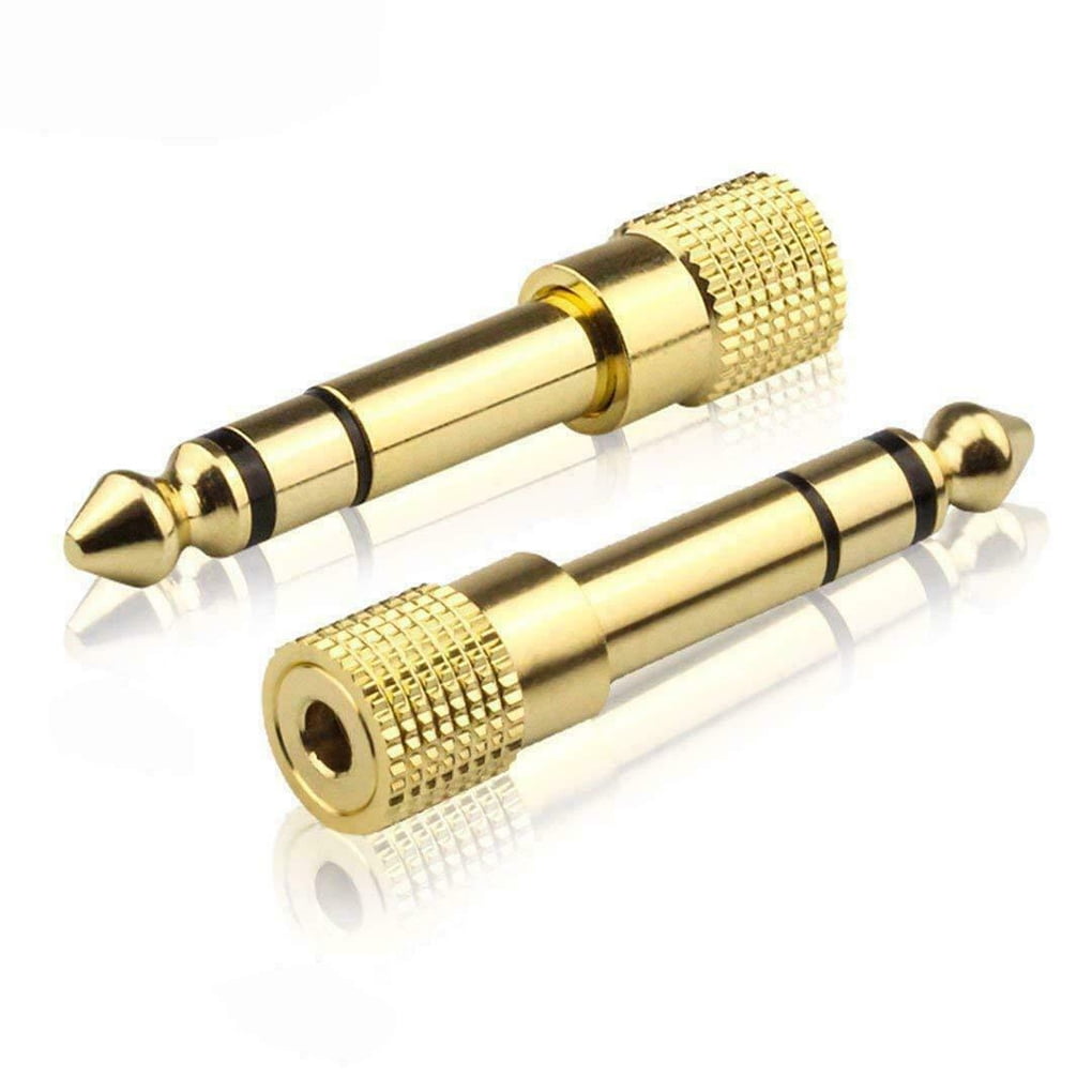 DTOWER 2pcs 6.5mm to 3.5mm Male To Female Jack Adapter Stereo Headphone Microphone Audio Adapter