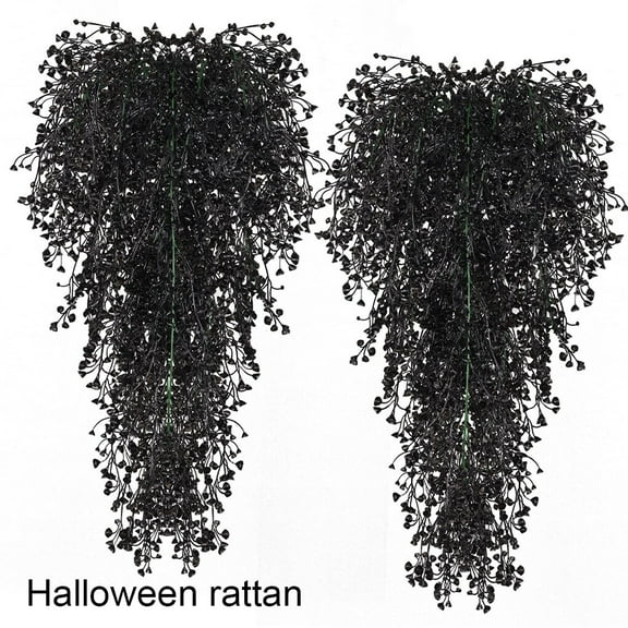 DTOWER 2pcs Artificial Hanging Plants Boston Fern, Persian Greenery Fake Hanging Plant Faux Rattan Garland Home/Wedding Party Decor