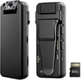 thumbnail image 1 of DTOWER Body Camera,1080P Recorders Wearable Police Night Vision Battery Mini Security Camera with 64GB Card, 1 of 12