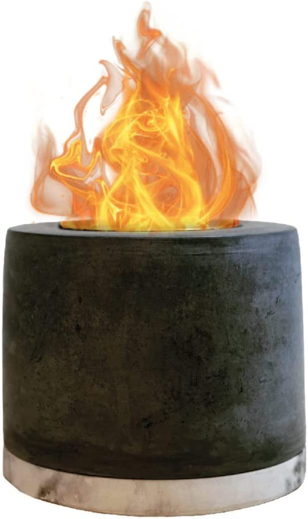 DTOWER Concrete Tabletop Fire Pit, Portable Concrete Fire Pit Ethanol