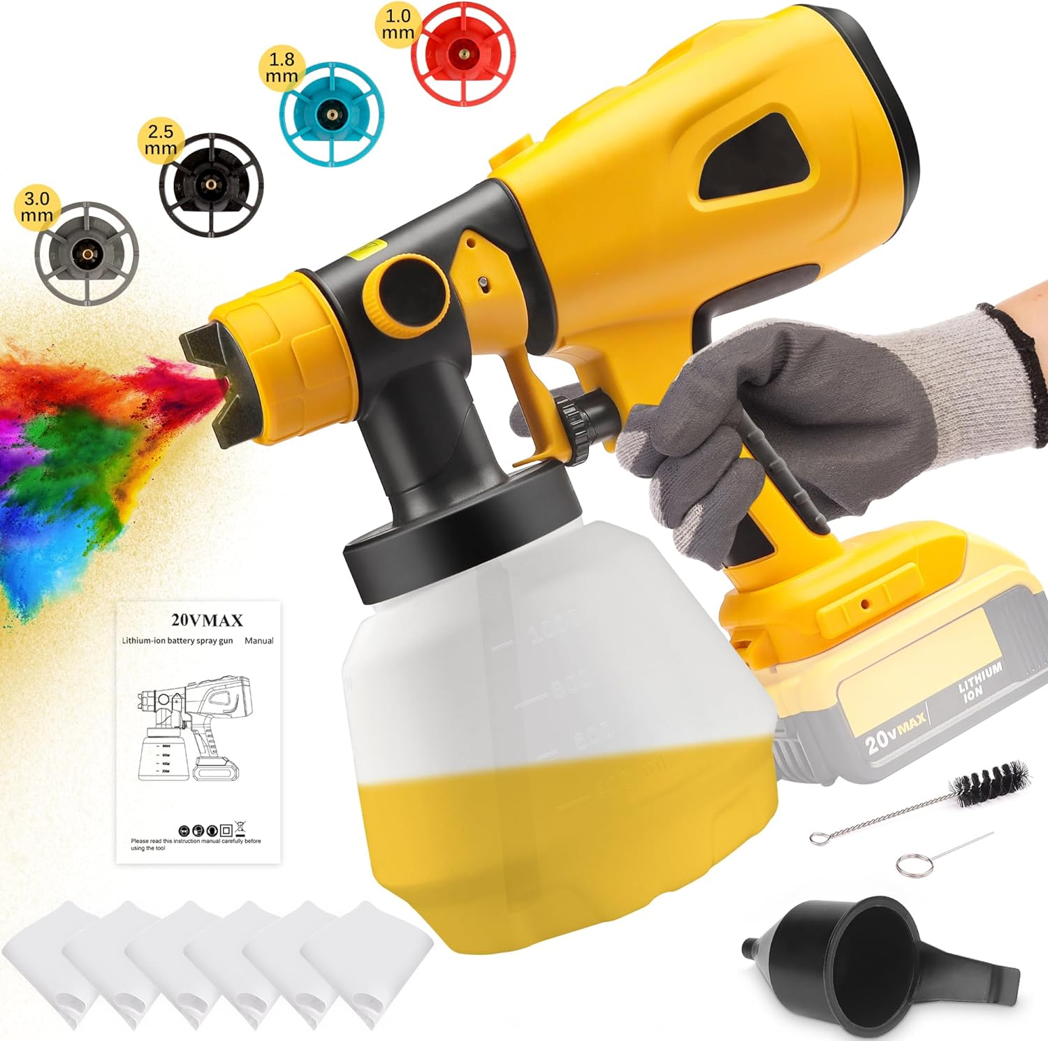 DTOWER Cordless Paint Sprayer,Cordless Paint Sprayer for DeWalt 20V