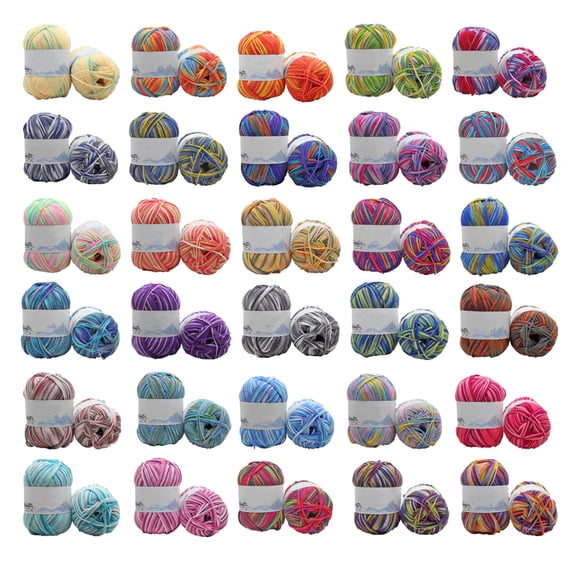 DTOWER Crochet Yarn Multi-Colored Sweater Scarf Gloves Baby Garment Bundle Accessories DIY Gifts Comfortable Skeins Set Threads 4-Ply 04as shown