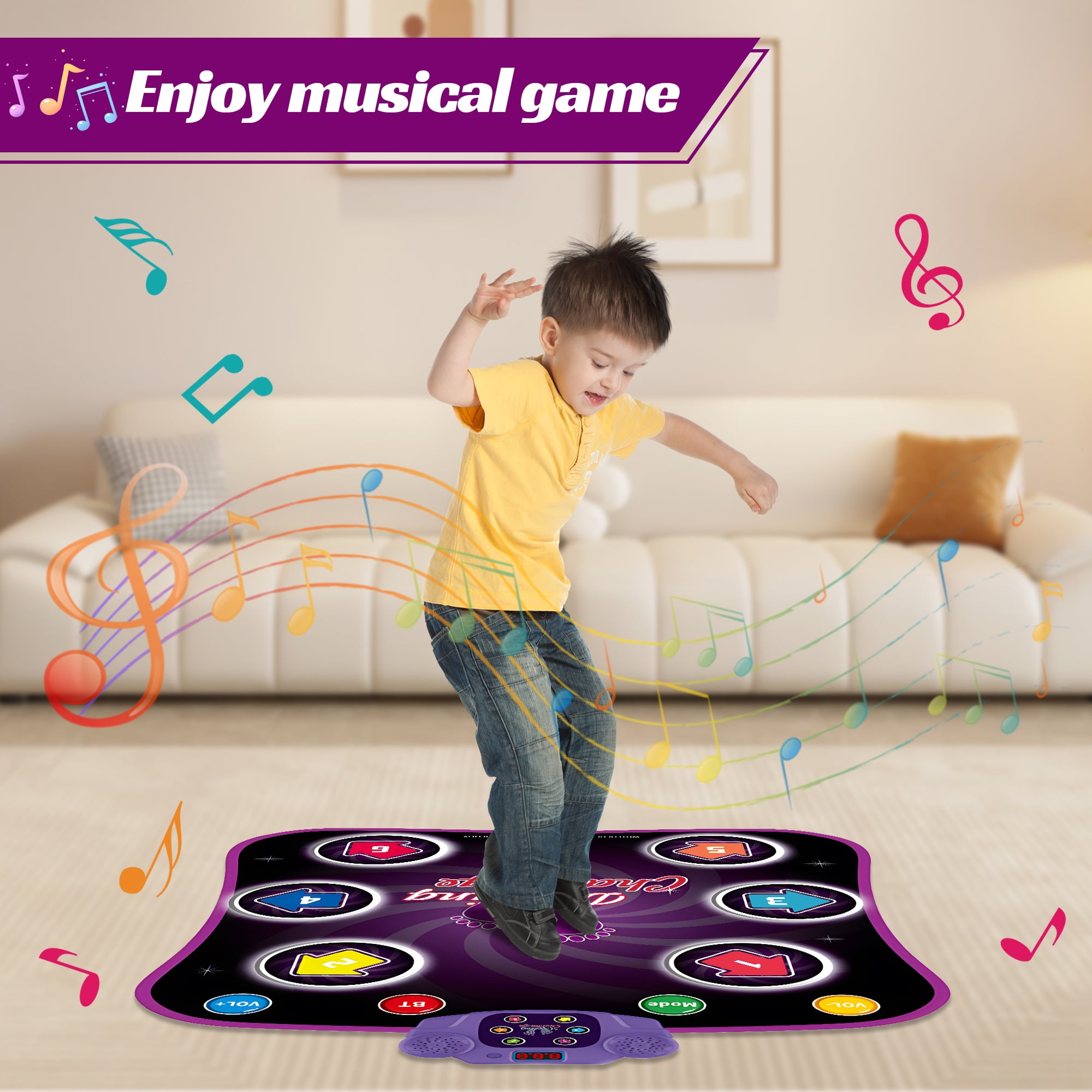 DTOWER Dance Mat,Light up Dance Pad with Wireless Bluetooth Music Dance