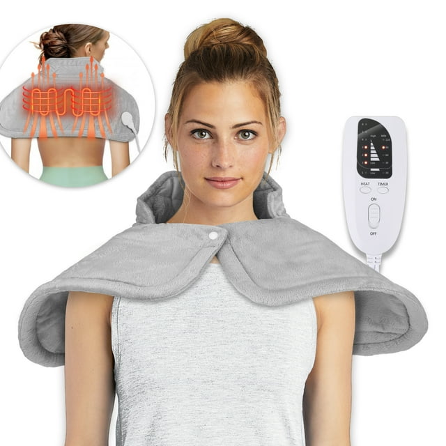 DTOWER Neck Heating Pad,for Shoulders Neck Pain Relief 6 Heat Settings 4 Timers 2H Auto Off