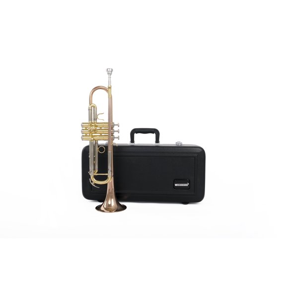 DTR-400 Trumpet, Bb, brass lacquered, rose brass lead pipe and bell, 3 Stainless steel pistons, with ABS or Canvas case