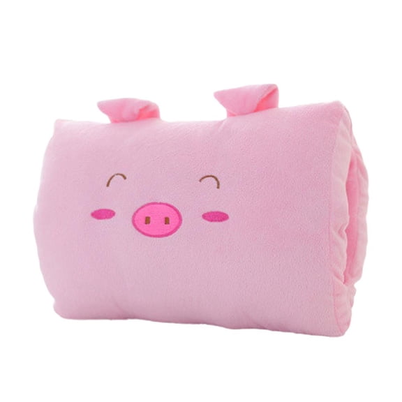 DTREELS Plush Cartoon Hand Pillow & Warmer, Soft Arm Support Cushion for Napping, Students & Travelers, Non-Electrical Winter Hugging Pillow, Pink Bear Design