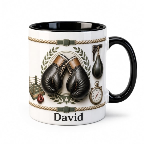DTS TeeZworld Boxing Mug Personalized Ceramic Coffee Cup for Boxers