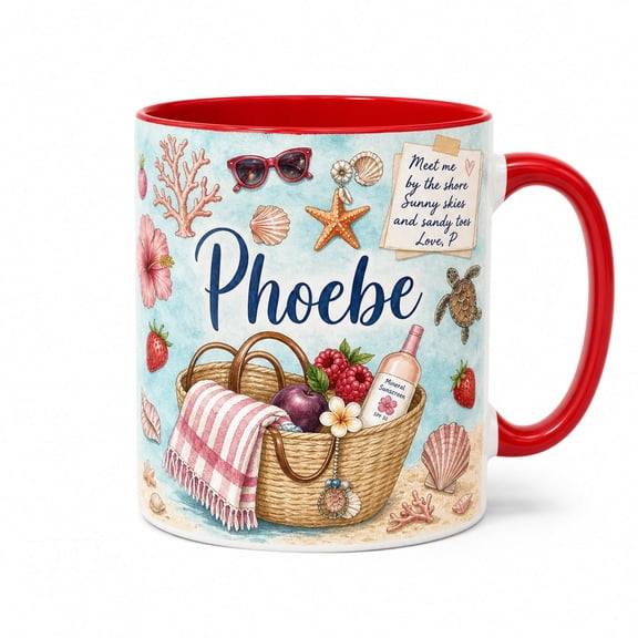 DTS TeeZworld Ceramic Mug Personalized Beach Picnic Ceramic Coffee Cup Gift for Her