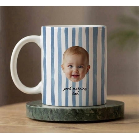 DTS TeeZworld First Father's Day Baby Face Golf Dad Ceramic Mugs, 11 oz or 15 oz