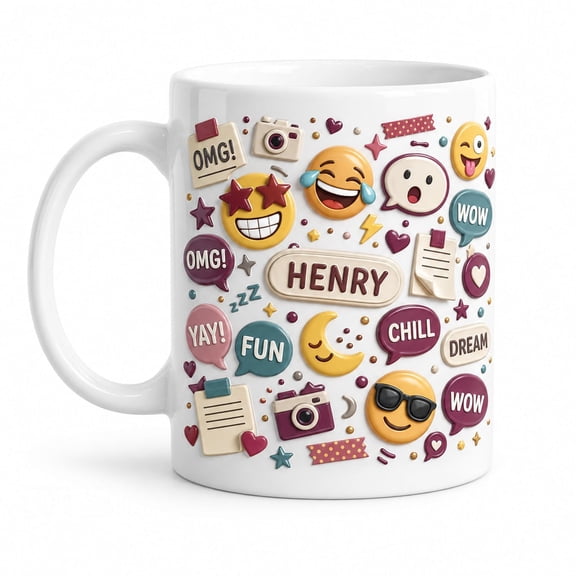 DTS TeeZworld Mug Personalized Funny Face Ceramic Drinkware Gift