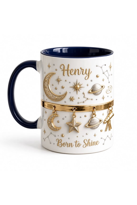 Mug Personalized Space Ceramic Drinkware Gift for Astronomy Fans