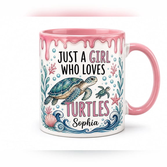 DTS TeeZworld Mug Turtle Seaside Ceramic Coffee Cup Gift for Her