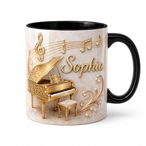 DTS TeeZworld Music Mug Personalized Ceramic Coffee Cup for Music Lovers