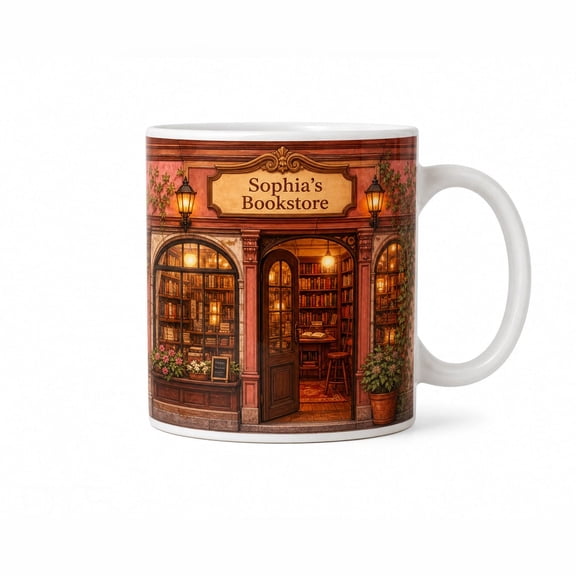 DTS TeeZworld Personalized Bookstore Mug 3D Effect Ceramic Coffee Cup for Readers
